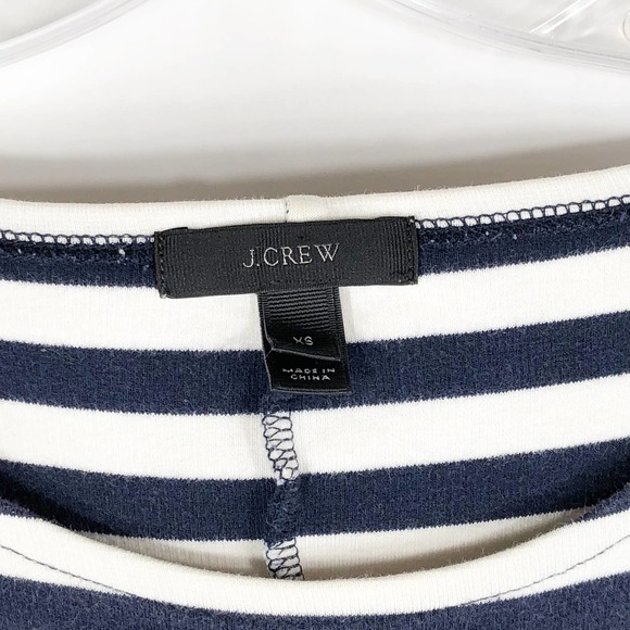 J Crew XS Dress Colorblock Stripe Ponte Shift Knit‎ Blue White Above Knee 1249 - Picture 8 of 8
